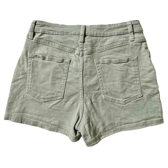WILD FABLE High Rise Yoke Front 2” Inseam Olive Green Denim Shorts Army Womens 6 - Picture 9 of 16